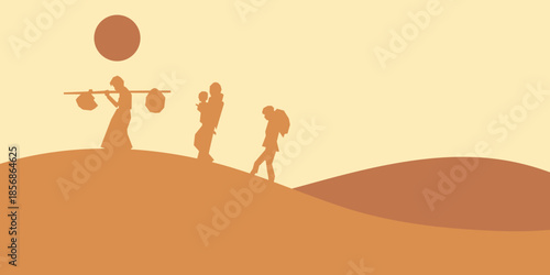 World refugee day background. Refugee template banner