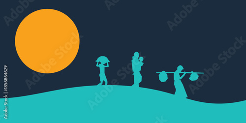 World refugee day background. Refugee template banner