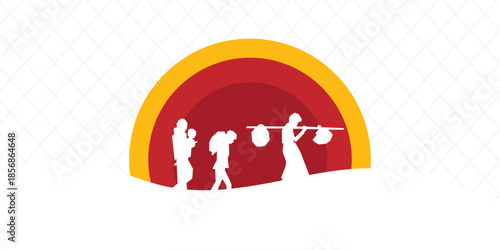 World refugee day background. Refugee template banner