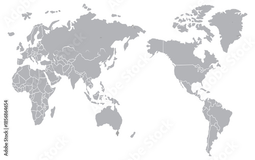 Grey world map vector illustration