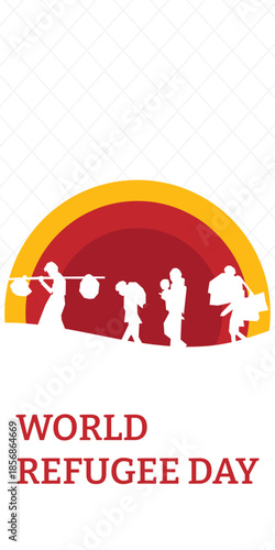World refugee day background. Refugee template banner