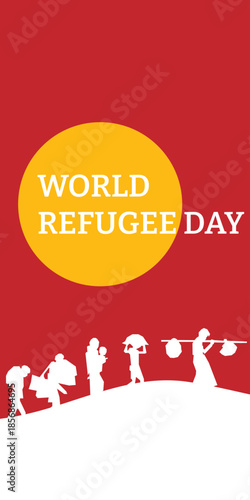 World refugee day background. Refugee template banner