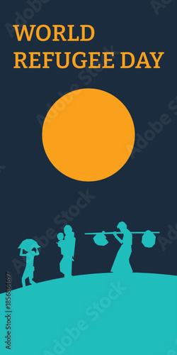 World refugee day background. Refugee template banner