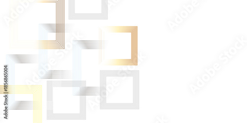 Abstract geometric white background with intersecting square and rectangular outlines Vector, illustration