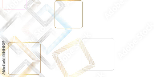 Modern abstract geometric pattern with subtle lines and minimalist rounded squares on a white background
