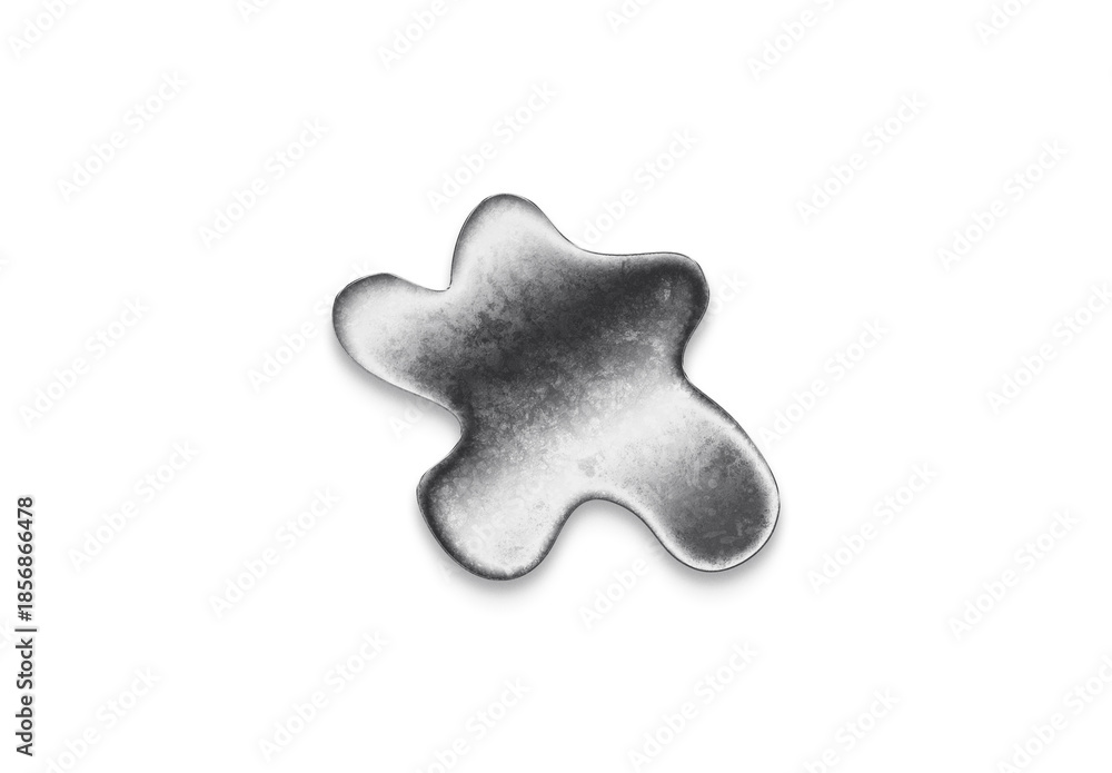 Fototapeta premium Chrome metal 3D logo effect Mockup of Star Blob.