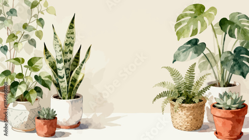 Potted plants on a table