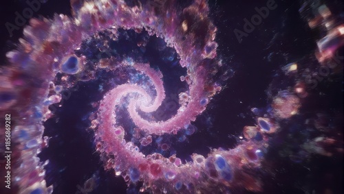 Cosmic Spiral Galaxy Nebula Swirl Abstract Background.