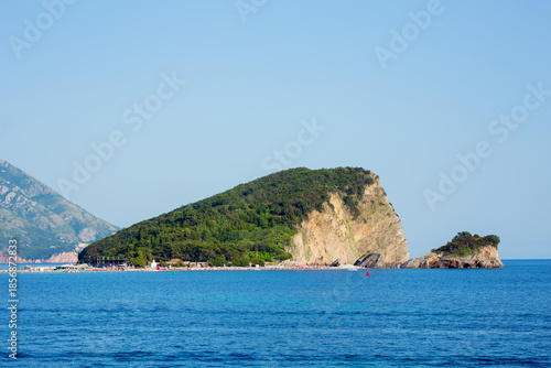 View to Sveti Nikola island in Budva, Montenegro
