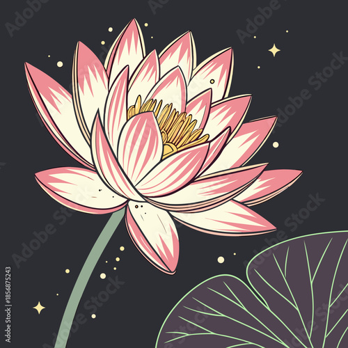 water lilies on a blue background