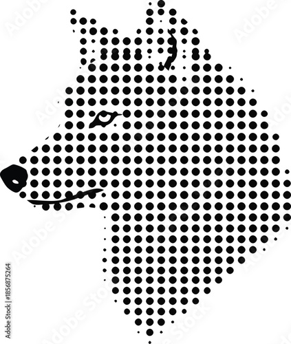 Grey wolf profile vector illustration, wild forest predator character design for nature and outdoor themes