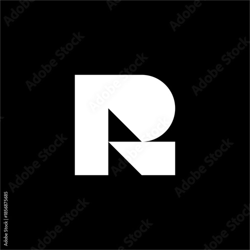 Futuristic RP or PR symbol with a professional look. Ideal for artificial intelligence, cloud computing, or green energy.