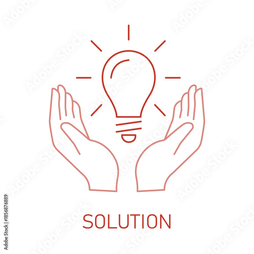 Innovative Thinking Solution and Idea Generation Line Icon