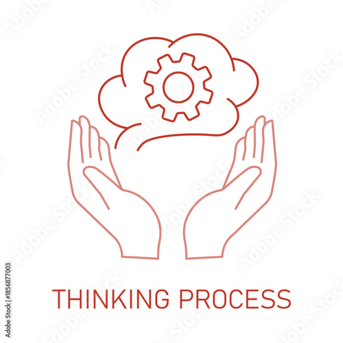 Brain Thinking Process Logic and Problem Solving Icon