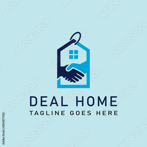 Deal home logo template suitable fo developer or property agent