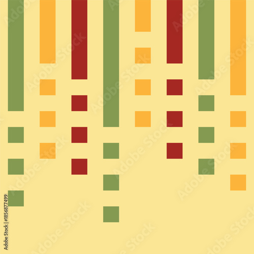 Geometric Minimalist Retro Colored Square and Stripe Pattern Background Illustration