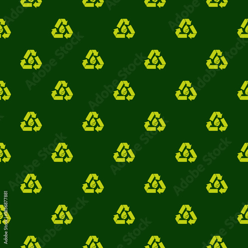 Recycle water leaf seamless pattern isolated on color background