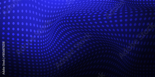Dot blue pattern screen led light gradient texture background. Abstract technology big data digital background