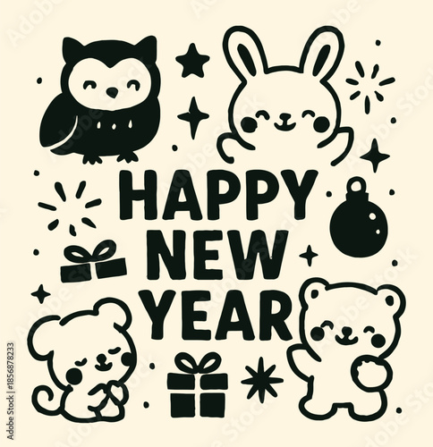 Cute cartoon set of funny baby animals faces illustration collection