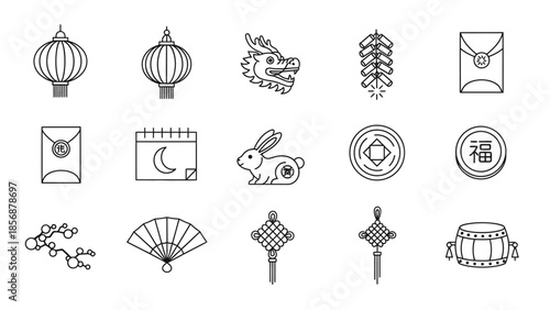 set of different food icons