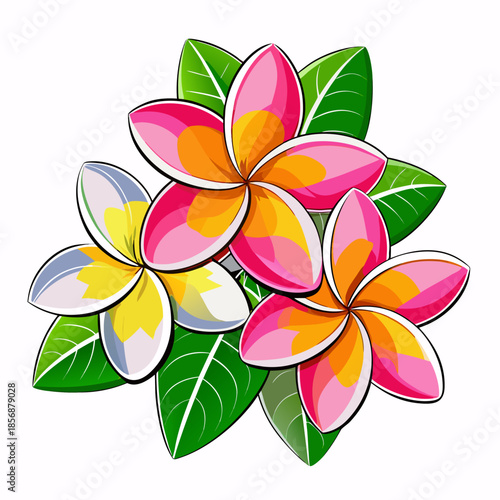  frangipani on white background 