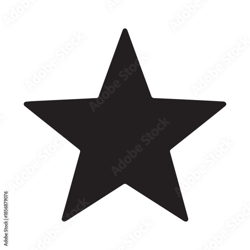 A large fivepointed star shape with a solid black fill isolated on transparent background