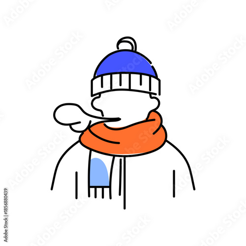 Cold weather person with beanie and scarf
