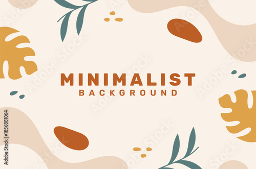 Hand drawn boho background with Scandinavian and tropical style