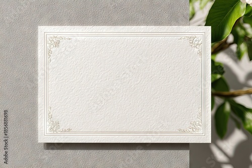 Elegant Blank Invitation Mockup with Ornate Gold Border