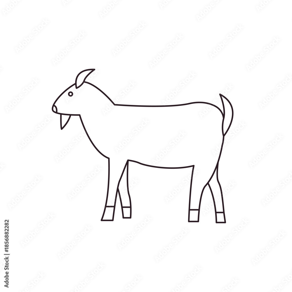 Obraz premium goat g.o.a.t. animal greatest of all time cute emoji symbol sign icon vector illustration isolated flat