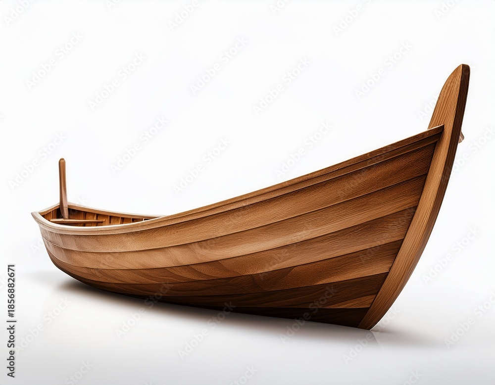 Fototapeta premium a wooden boat with a white background