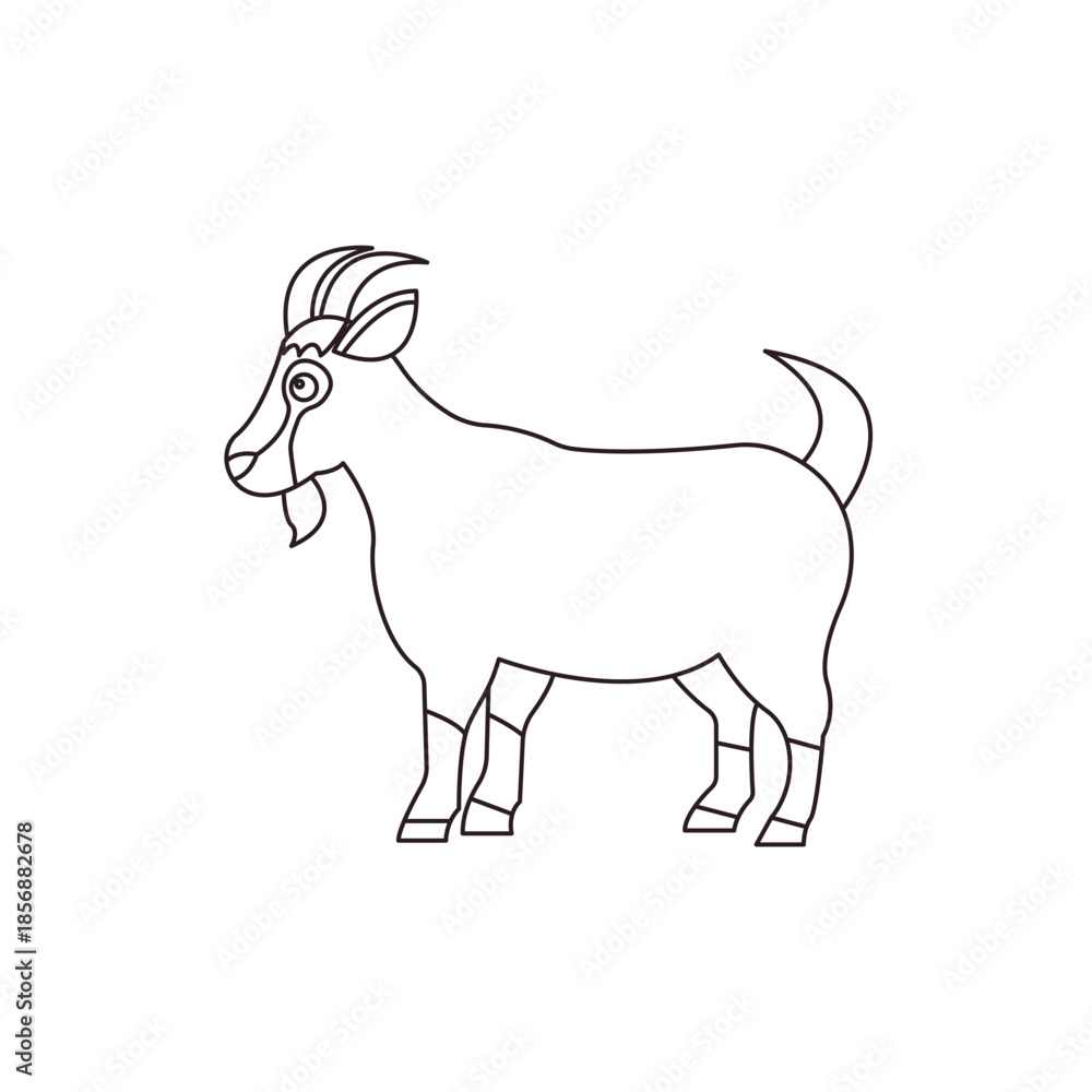 Obraz premium goat g.o.a.t. animal greatest of all time cute emoji symbol sign icon vector illustration isolated flat
