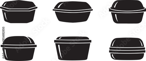 Black and white takeout containers for food packaging needs