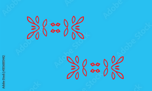 abstract red leave design on blue background