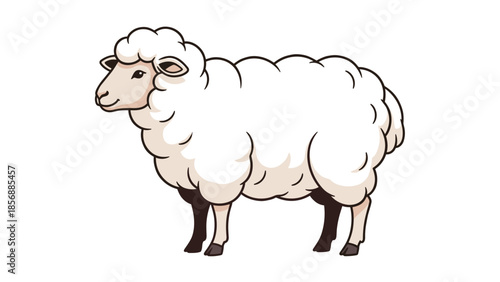 Cute Cartoon Sheep Character Illustration, Lamb Symbolism for Easter and Good Luck, Isolated on transparent background for design projects, Vector Graphics.