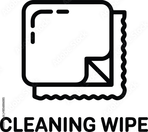 Cleaning wipes icon for hygiene and sanitation