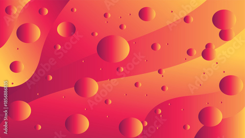 Abstract red and pink heart pattern with bubbles and circles Valentine's Day background design