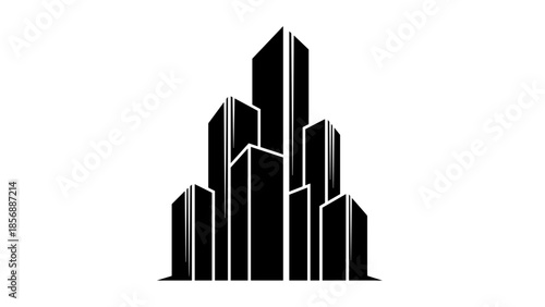 Black City Skyline Illustration Silhouette Skyscrapers.