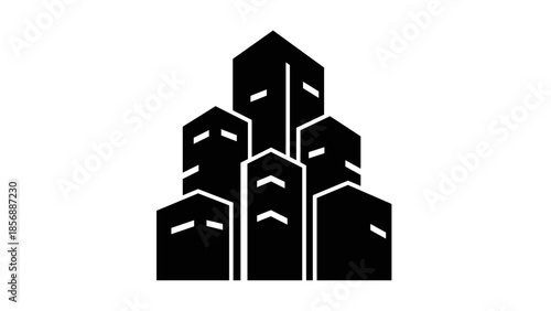 Black City Skyline Silhouette Illustration Design 1.