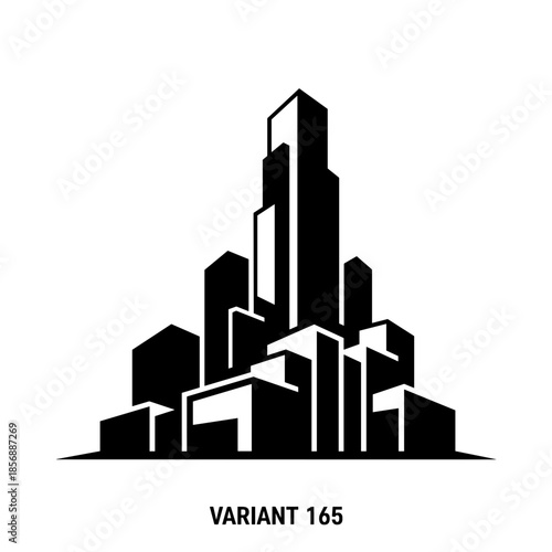 Black City Skyline Silhouette Vector Illustration 1.