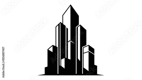 Black Silhouette of City Skyline Buildings 2.