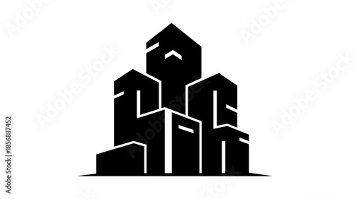 Black Silhouette of Modern City Buildings 1.