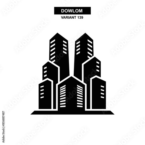 Black Silhouette of Modern City Buildings 8.