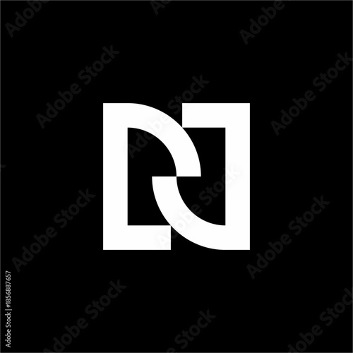 Abstract RJ or JR  symbol. Minimalist, bold, and contemporary style. Perfect for Venture Capital or Architecture Studios.