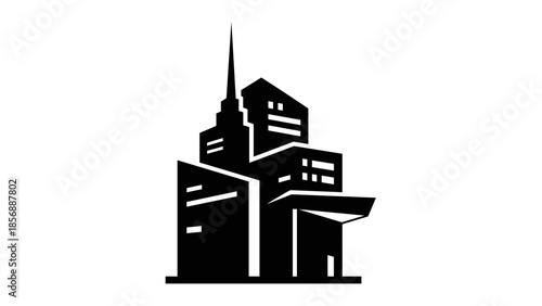 Modern Church Building Silhouette Illustration Design.