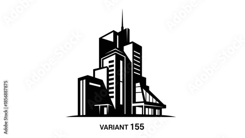 Modern City Skyline Silhouette Vector Illustration 8.