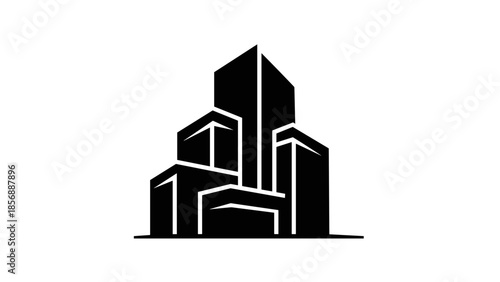 Modern City Skyline Silhouette Vector Illustration.
