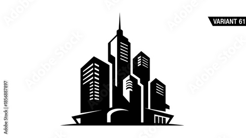 Modern City Skyline Silhouette Vector Illustration 10.