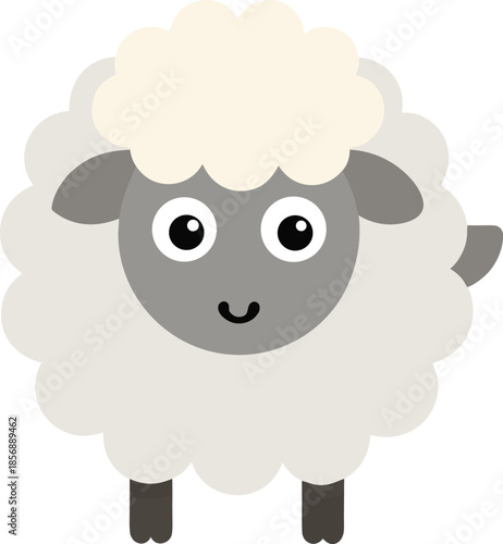 Silly Sheep Vector Art Fluffy Head Shape Tiny Face