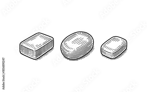 Elegant linear soap designs: hand drawn black and white bar variations